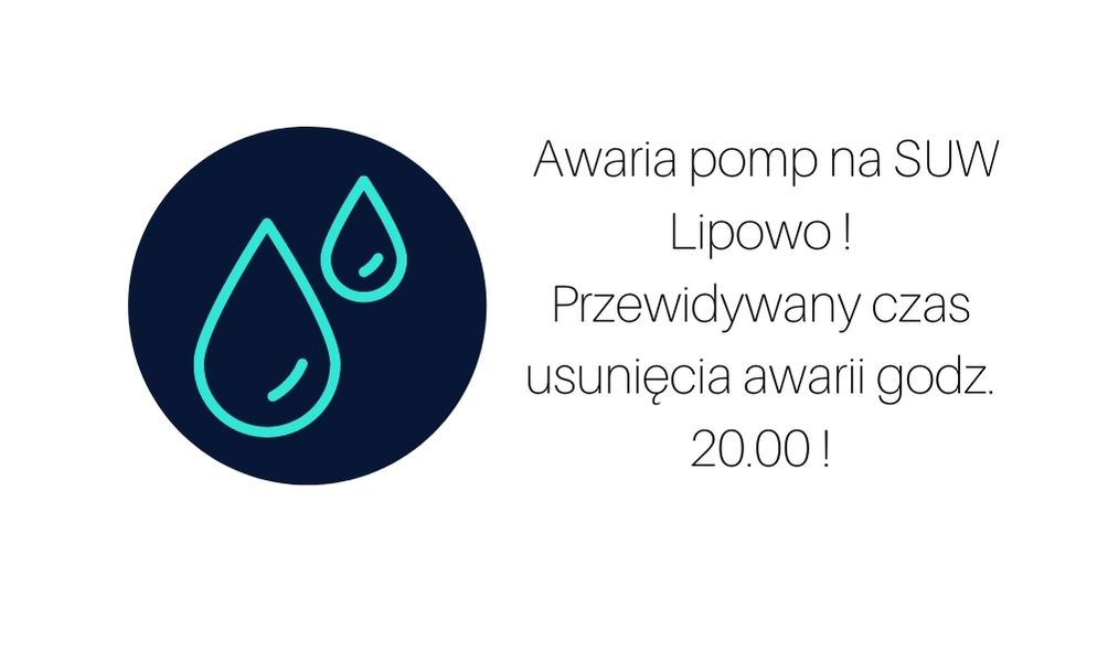 Przewidywany czas usunięcia awarii na SUw Lipowo 20.00